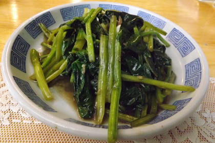 ほうれん草のオイスターソース炒め